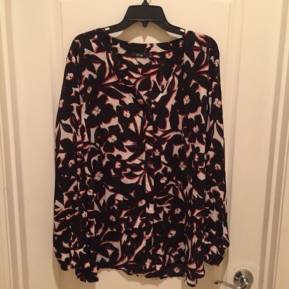 Apt 9 Sheer Top Black/Pink/White Size 3X - Picture 1 of 6